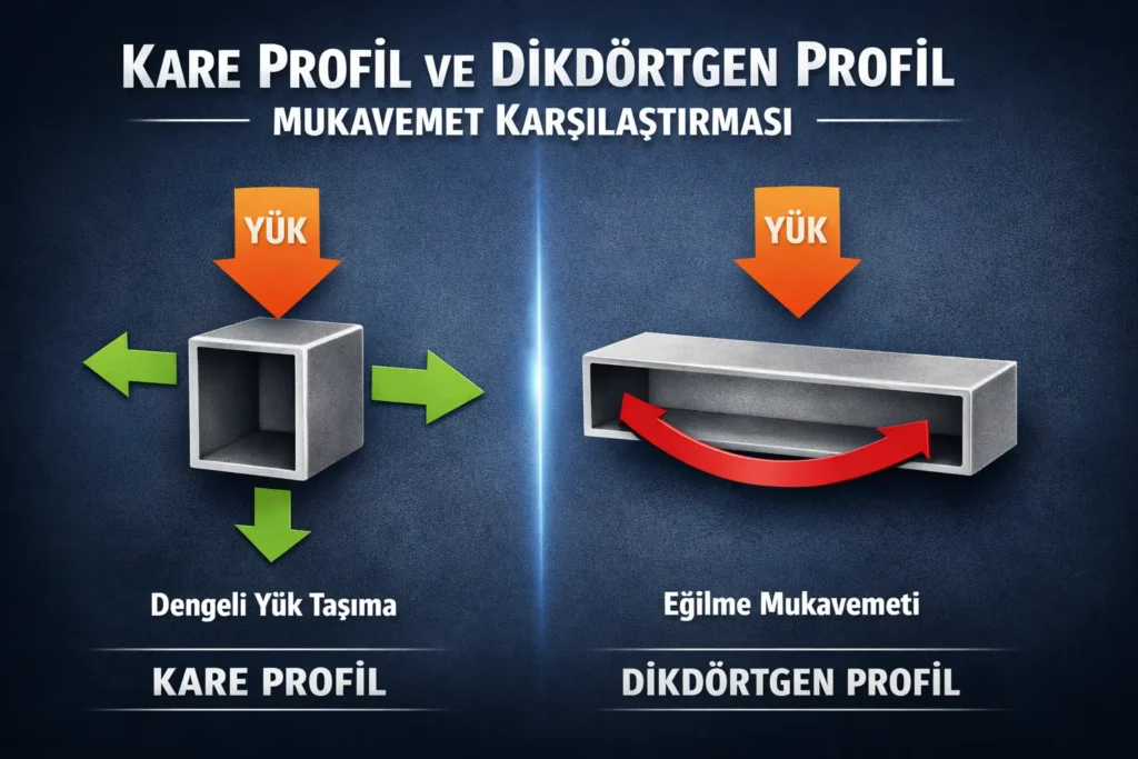 kutu profiller mukavemet karşılaştırması