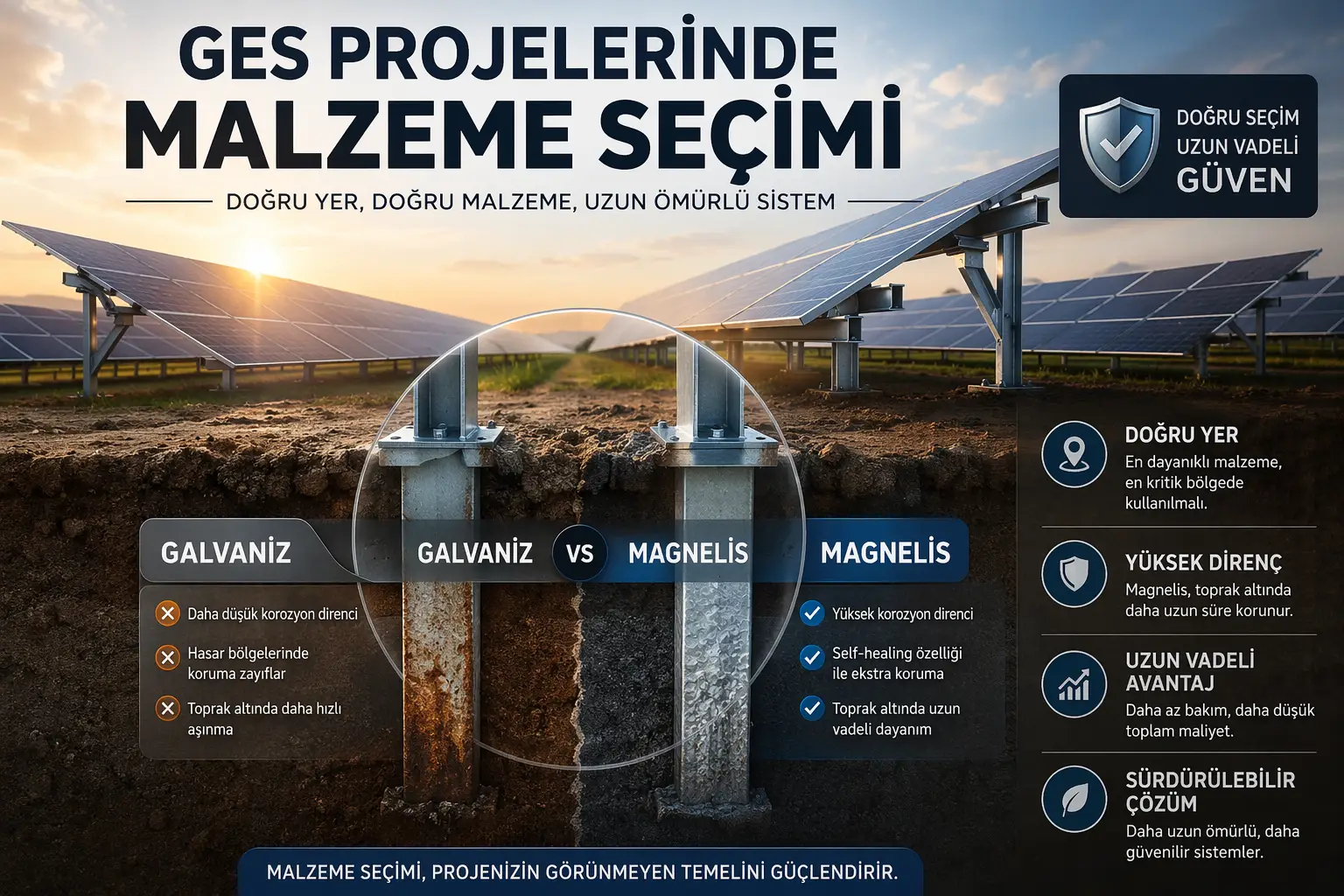 ges projelerinde malzeme seçimi