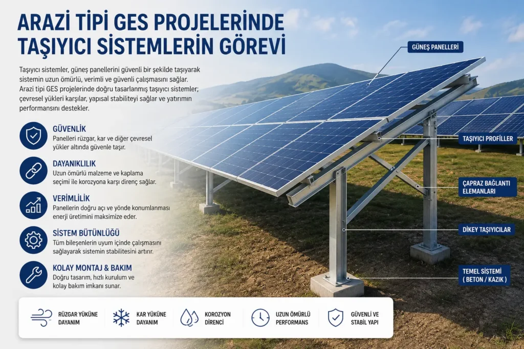 Arazi Tipi GES Projelerinde Taşıyıcı Sistemlerin Görevi