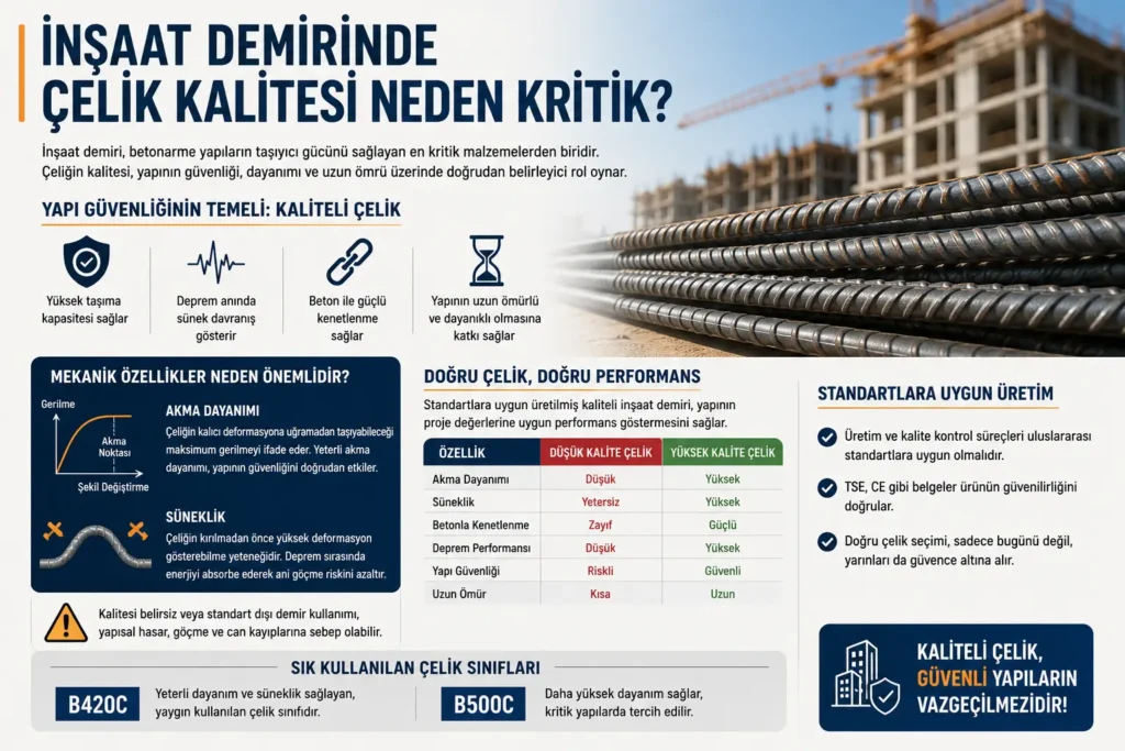 İnşaat Demirinde Çelik Kalitesi Neden Kritik