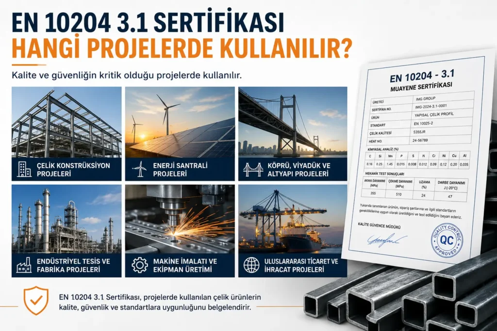 EN 10204 3.1 Sertifikası Hangi Projelerde Kullanılır