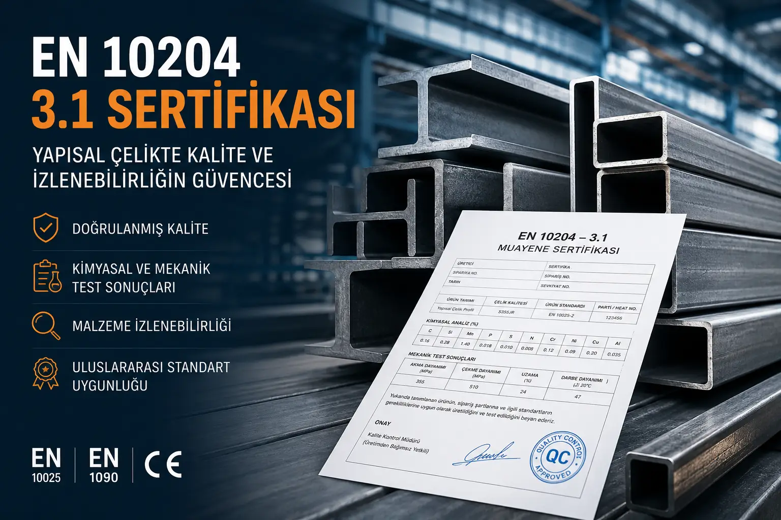 EN 10204 3.1 Sertifikası